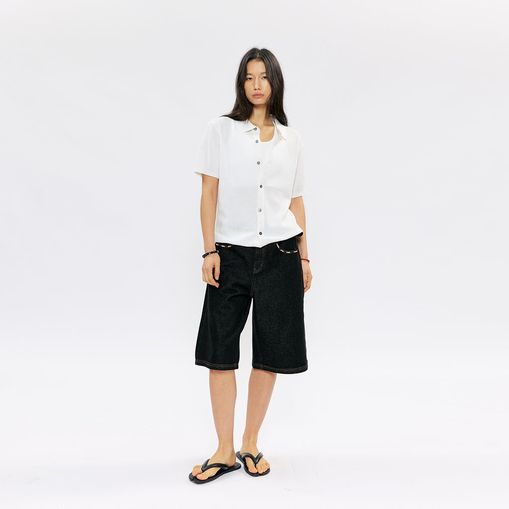 KREATE Woven Order Ribbed Knit Polo
