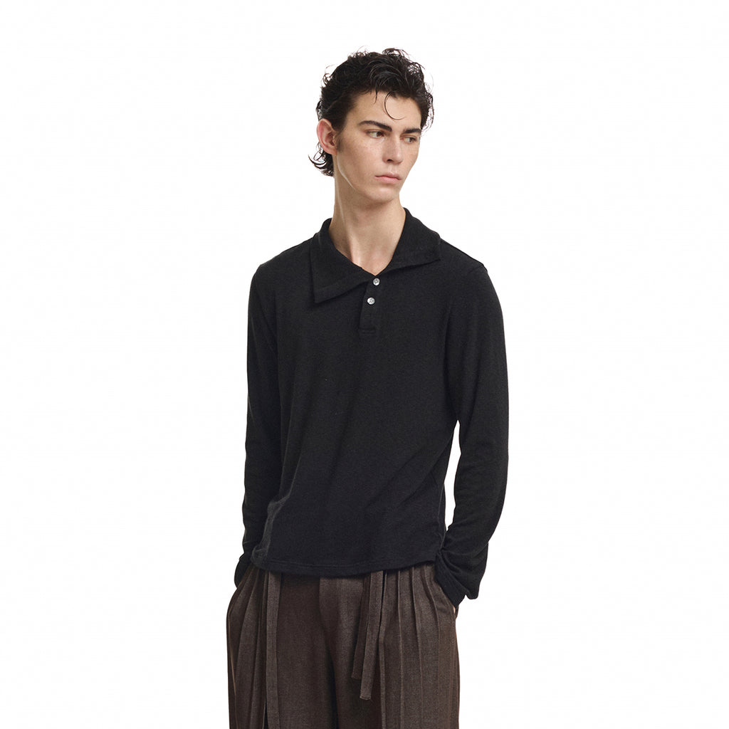 KREATE Asymmetric Henley Long-Sleeve Tee
