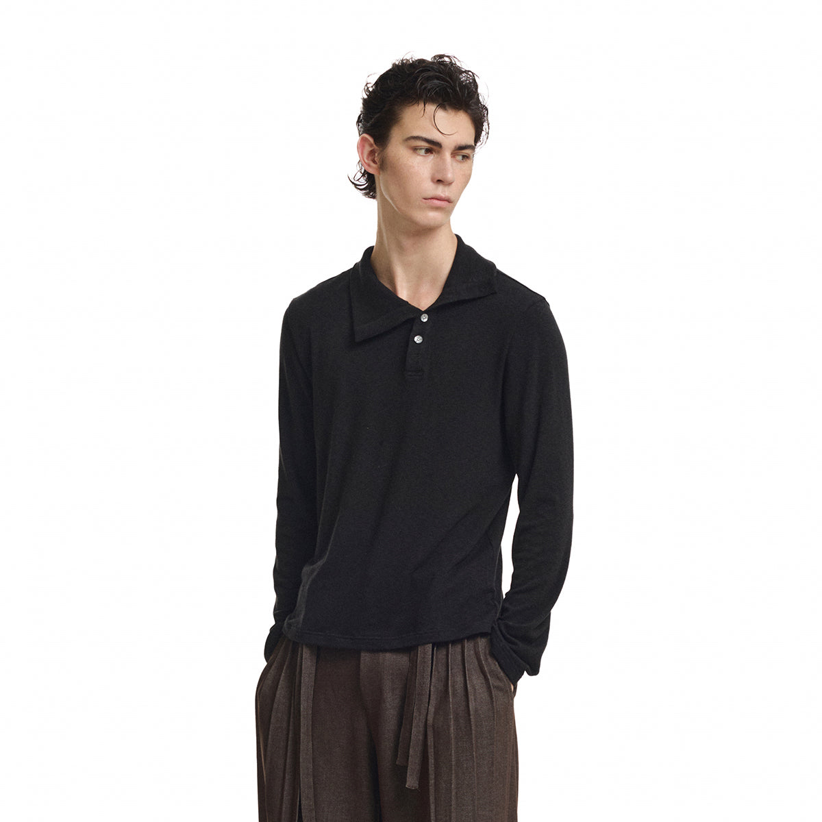 KREATE Asymmetric Henley Long-Sleeve Tee