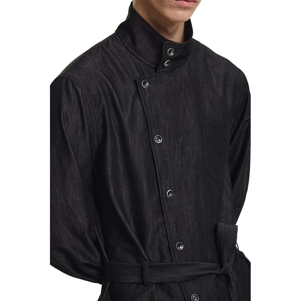 KREATE Satin Shadow Stand-Collar Shirt