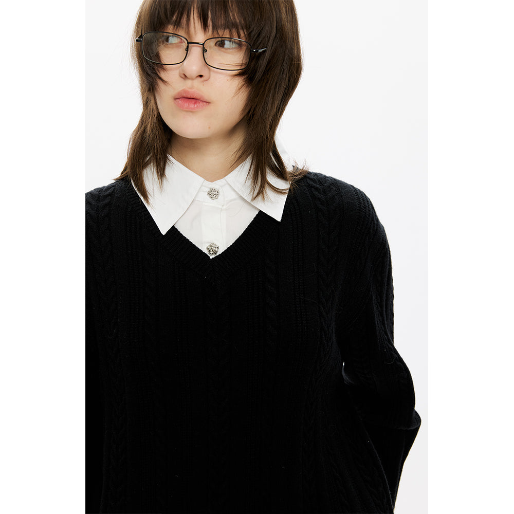 KREATE Lloyd Wool Lyocell Cable Sweater