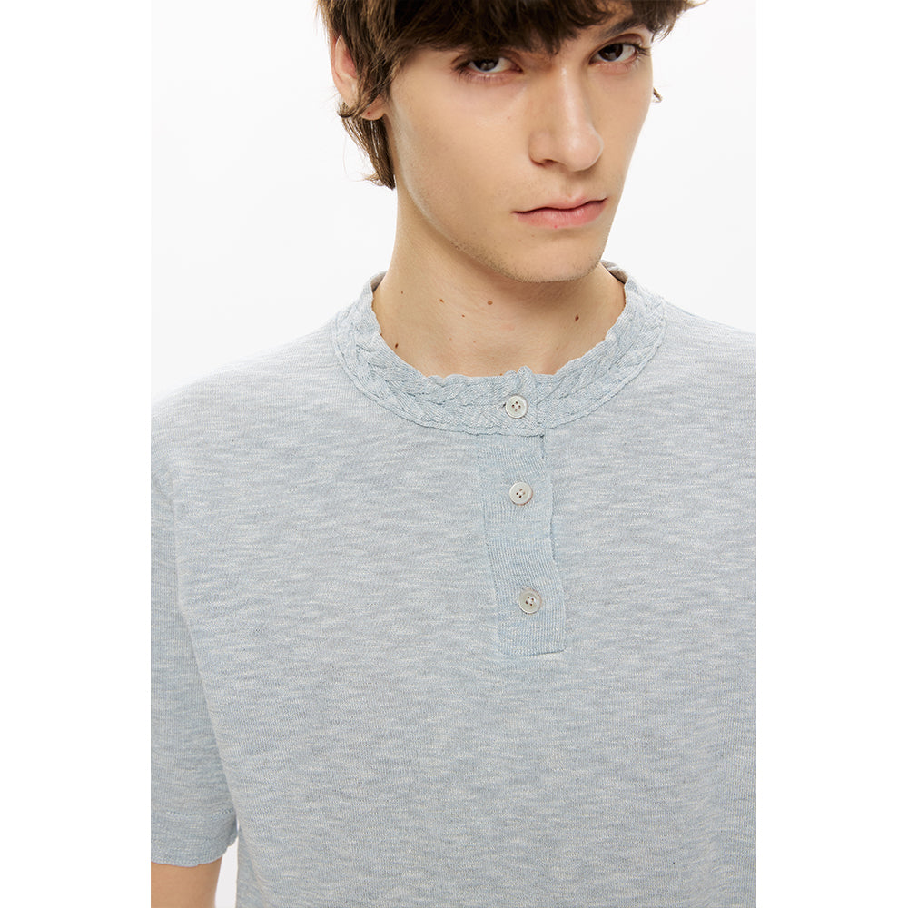KREATE Cable Knit Henley Tee
