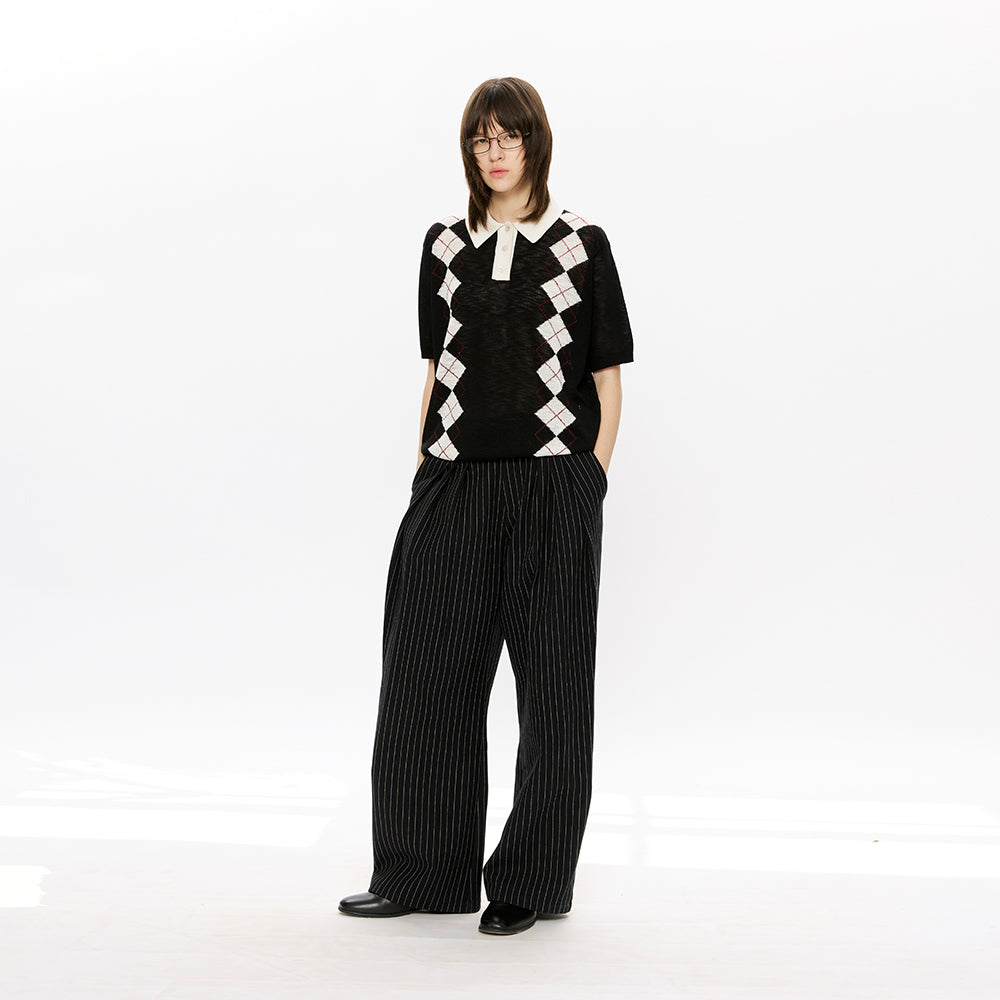 KREATE Lyocell Argyle Knit Polo
