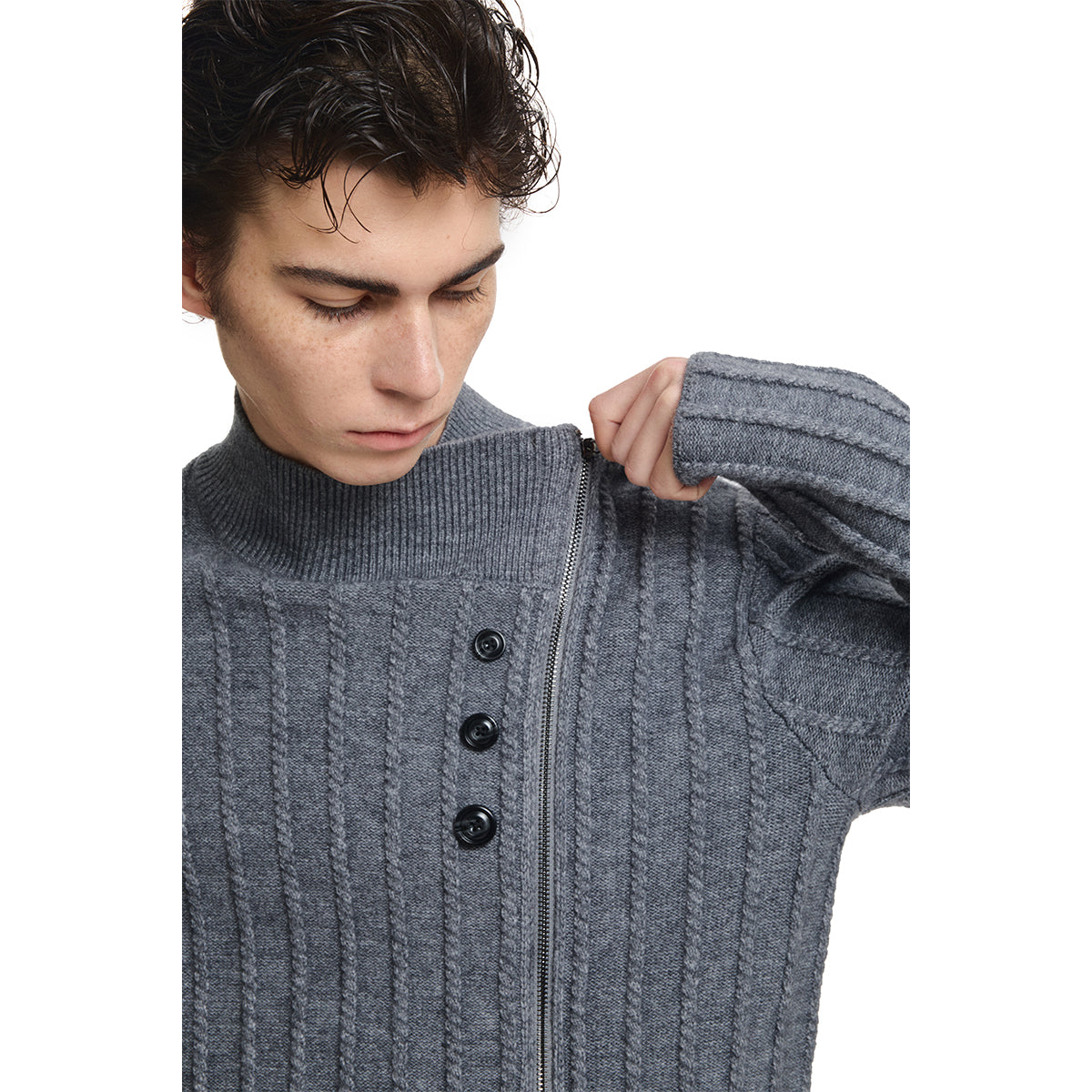 KREATE Deconstructed Cross-Collar Sweater
