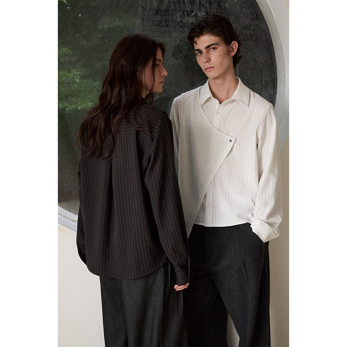 KREATE Pleat Deconstructed Stripe Shirt