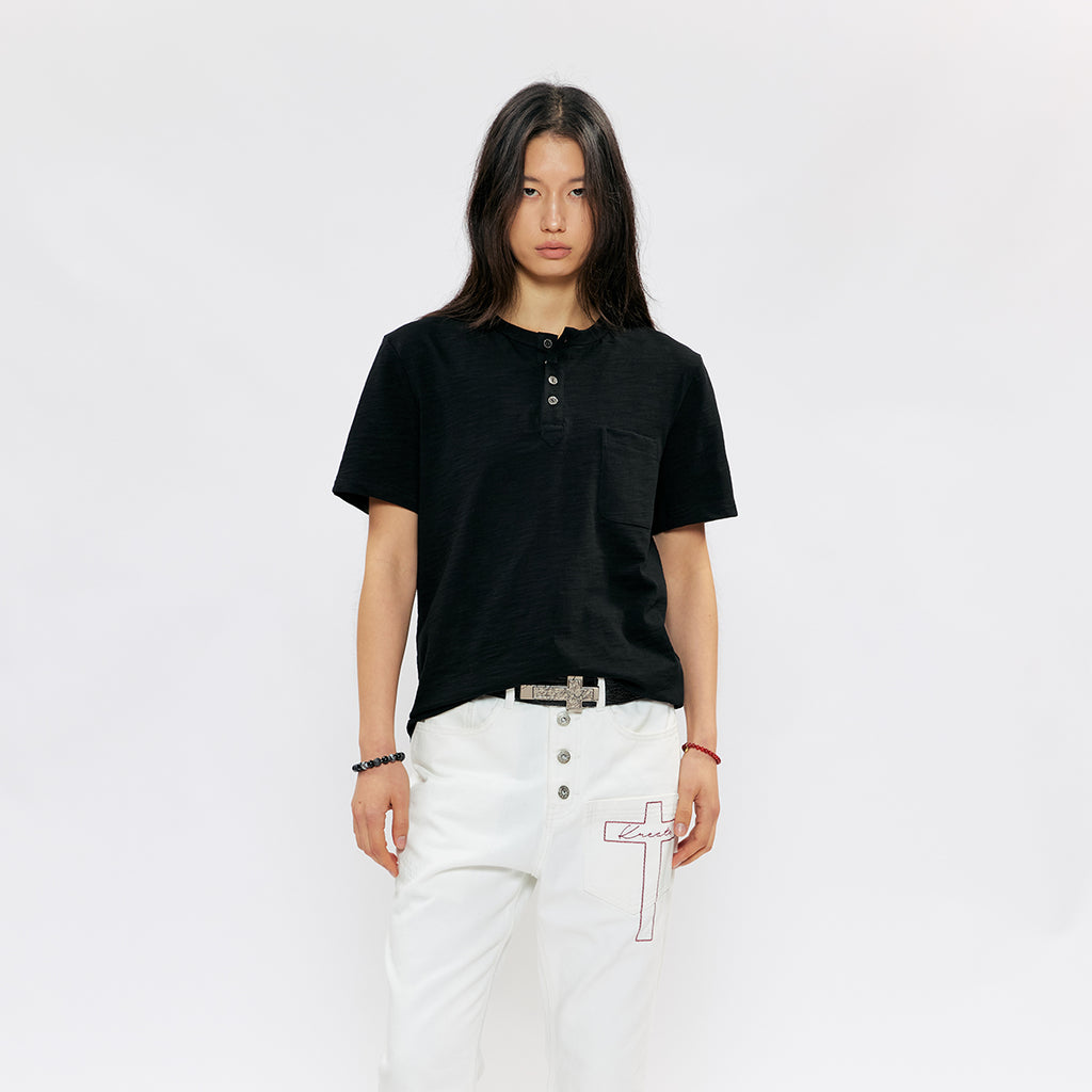 KREATE Chain Cross Henley Tee