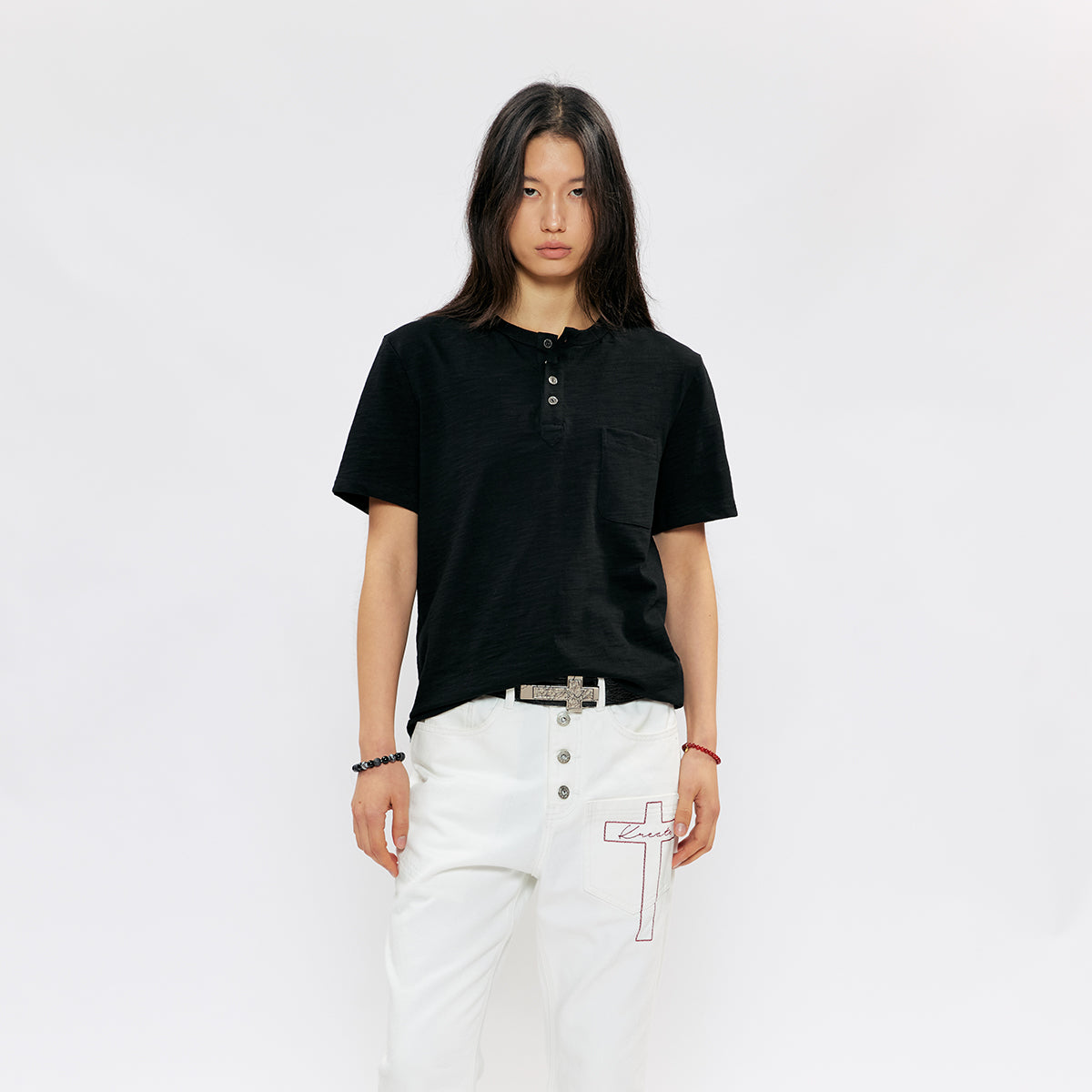 KREATE Chain Cross Henley Tee