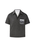 KREATE Fair Isle Layered Polo Tee