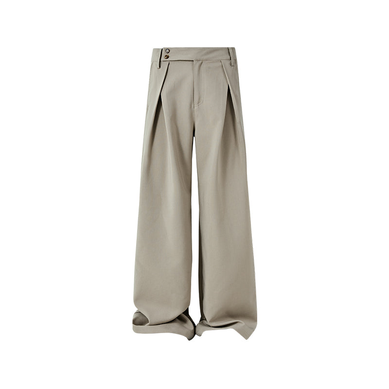 KREATE Tri-Pleat Wide-Leg Trousers