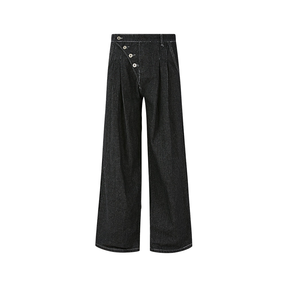 KREATE Striped Raw Denim Trousers