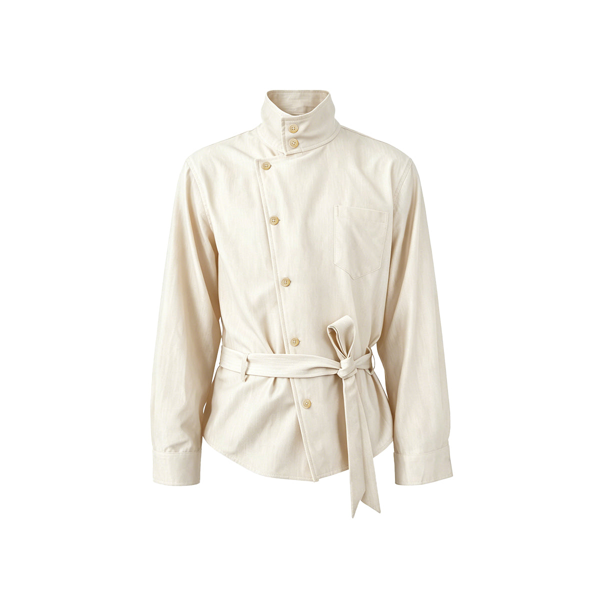 KREATE Satin Shadow Stand-Collar Shirt