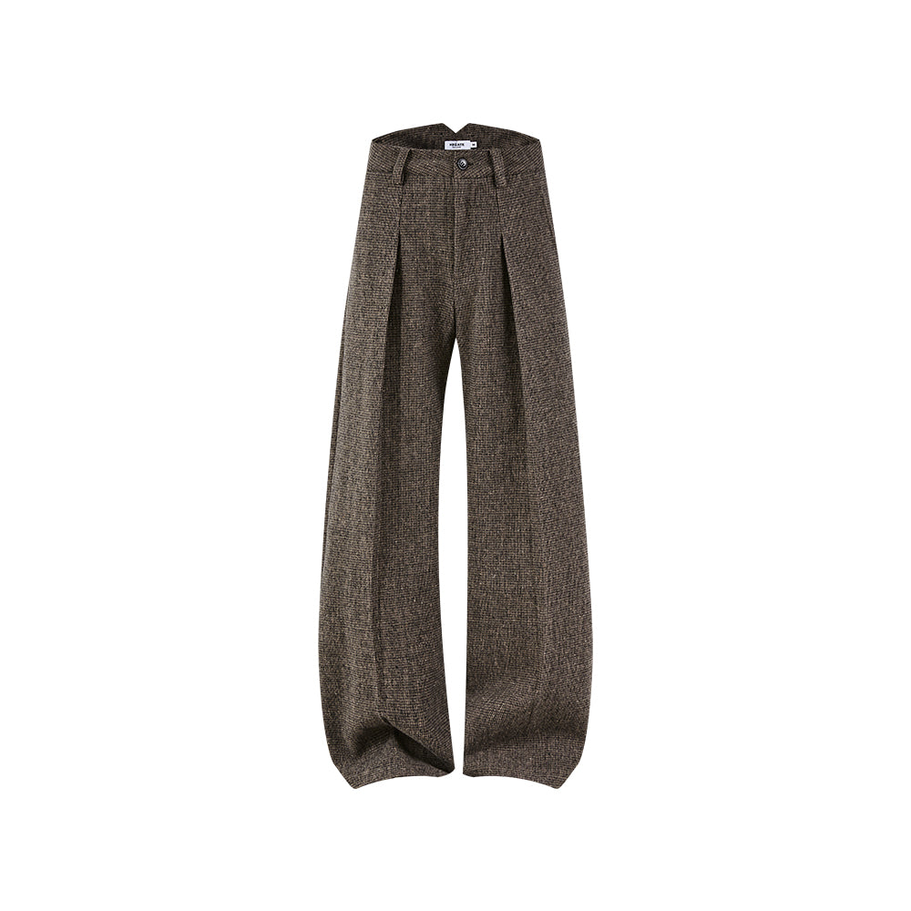 KREATE Textured Wool Houndstooth Trousers