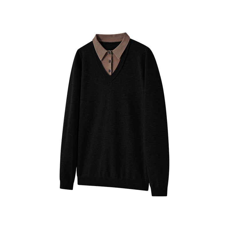 KREATE Layered Modal Polo Sweater