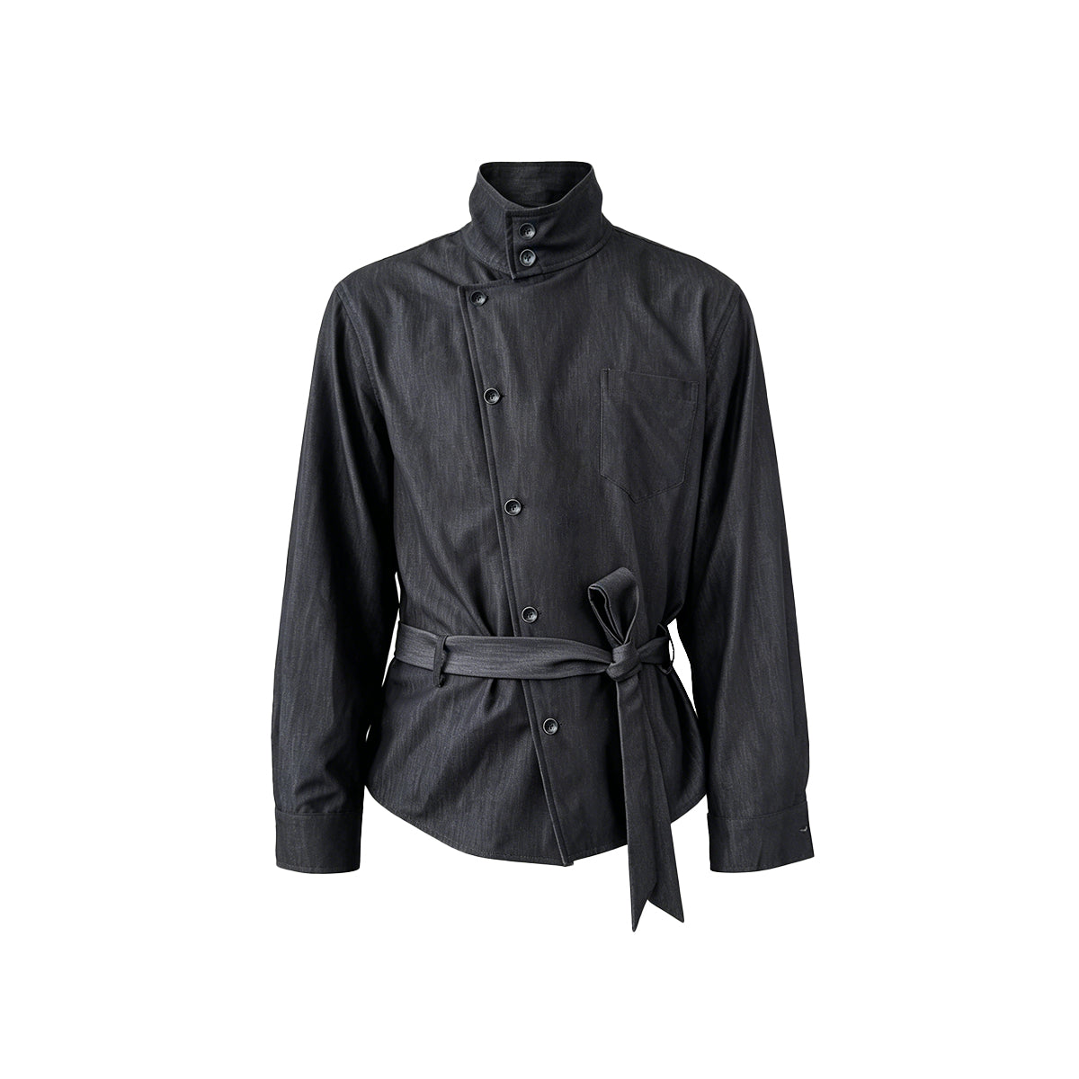 KREATE Satin Shadow Stand-Collar Shirt
