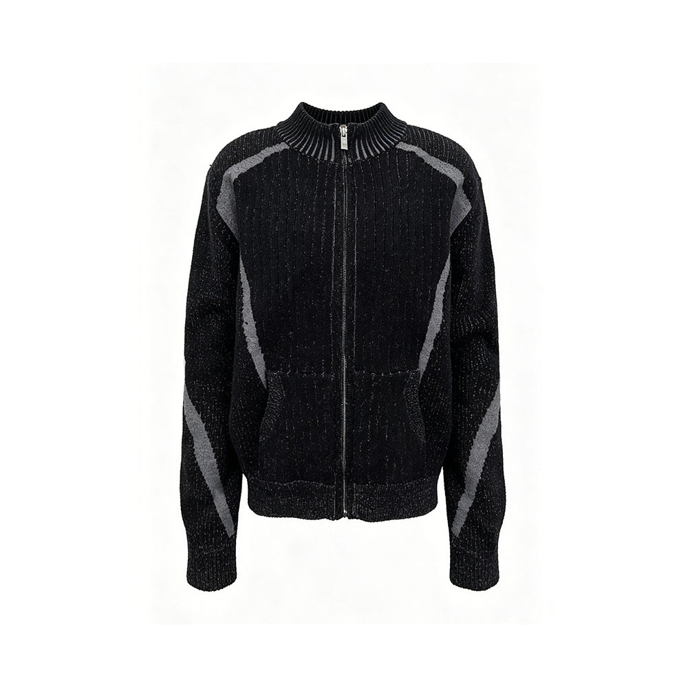KREATE Paneled Fleece Zip Cardigan