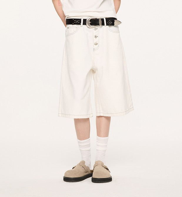 KREATE Relaxed Raw Denim Shorts