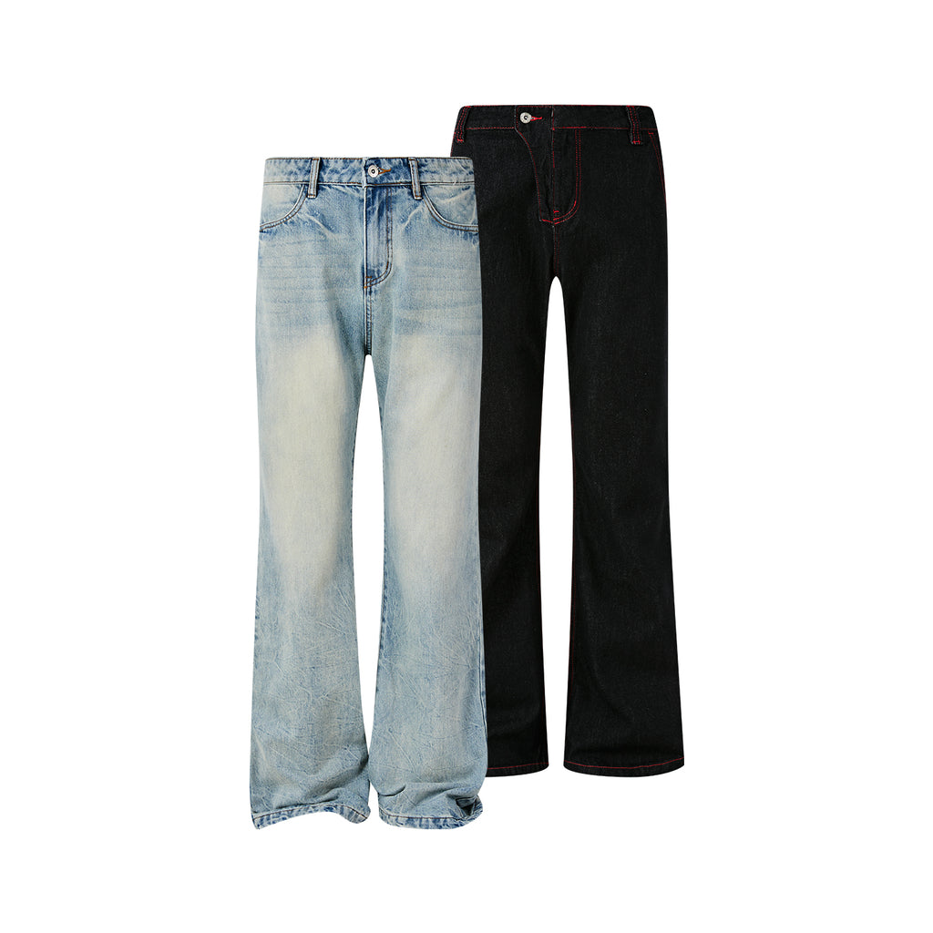 KREATE Mud-Washed Flare Jeans