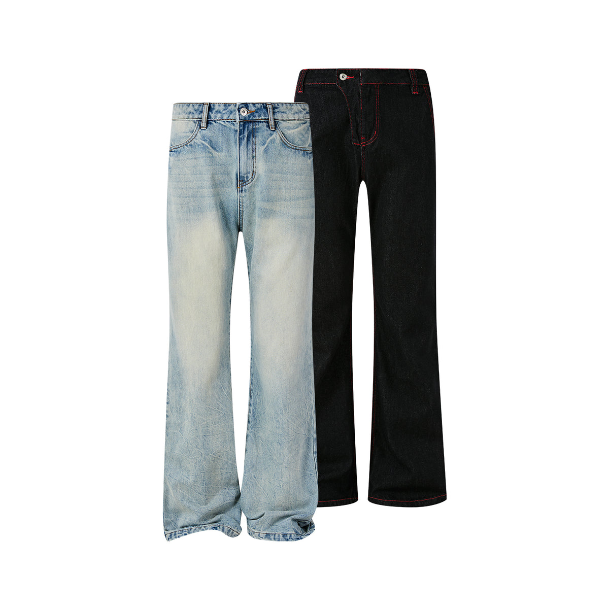 KREATE Mud-Washed Flare Jeans