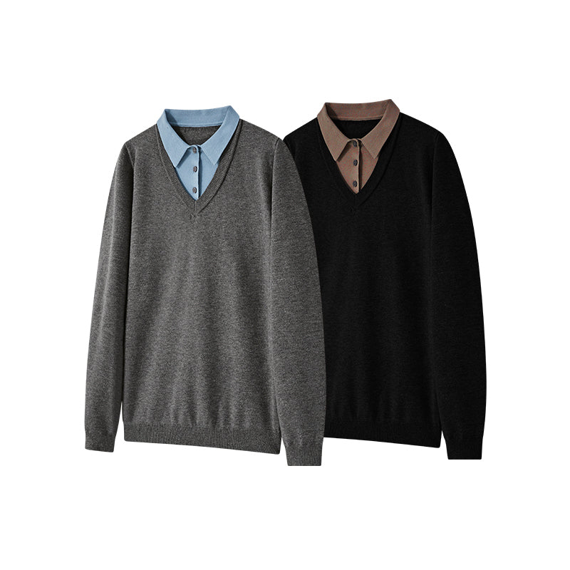 KREATE Layered Modal Polo Sweater