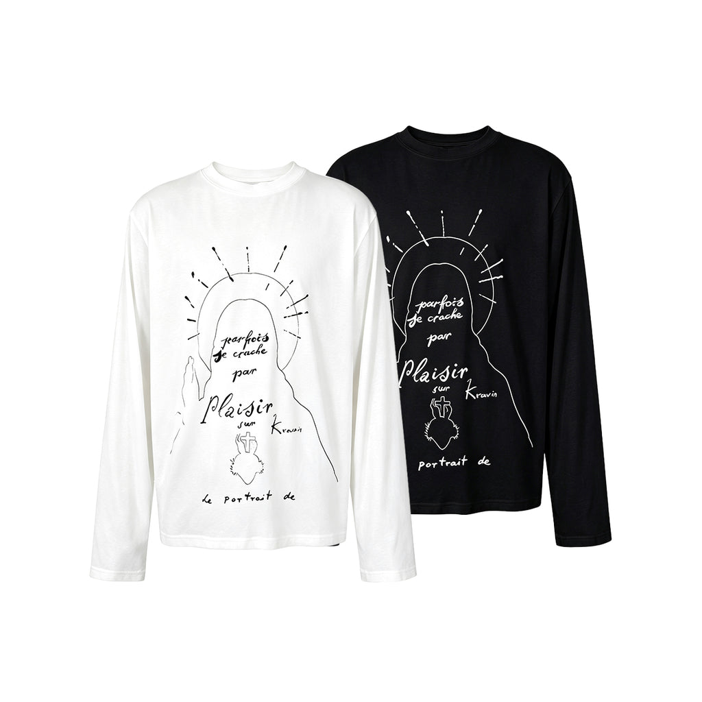 KREATE Lyocell Statue Print Long-Sleeve Tee
