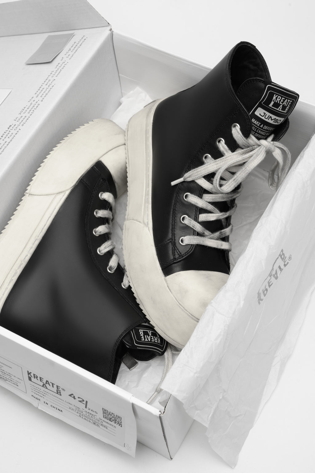 KREATE Jumbo High Leather Sneakers