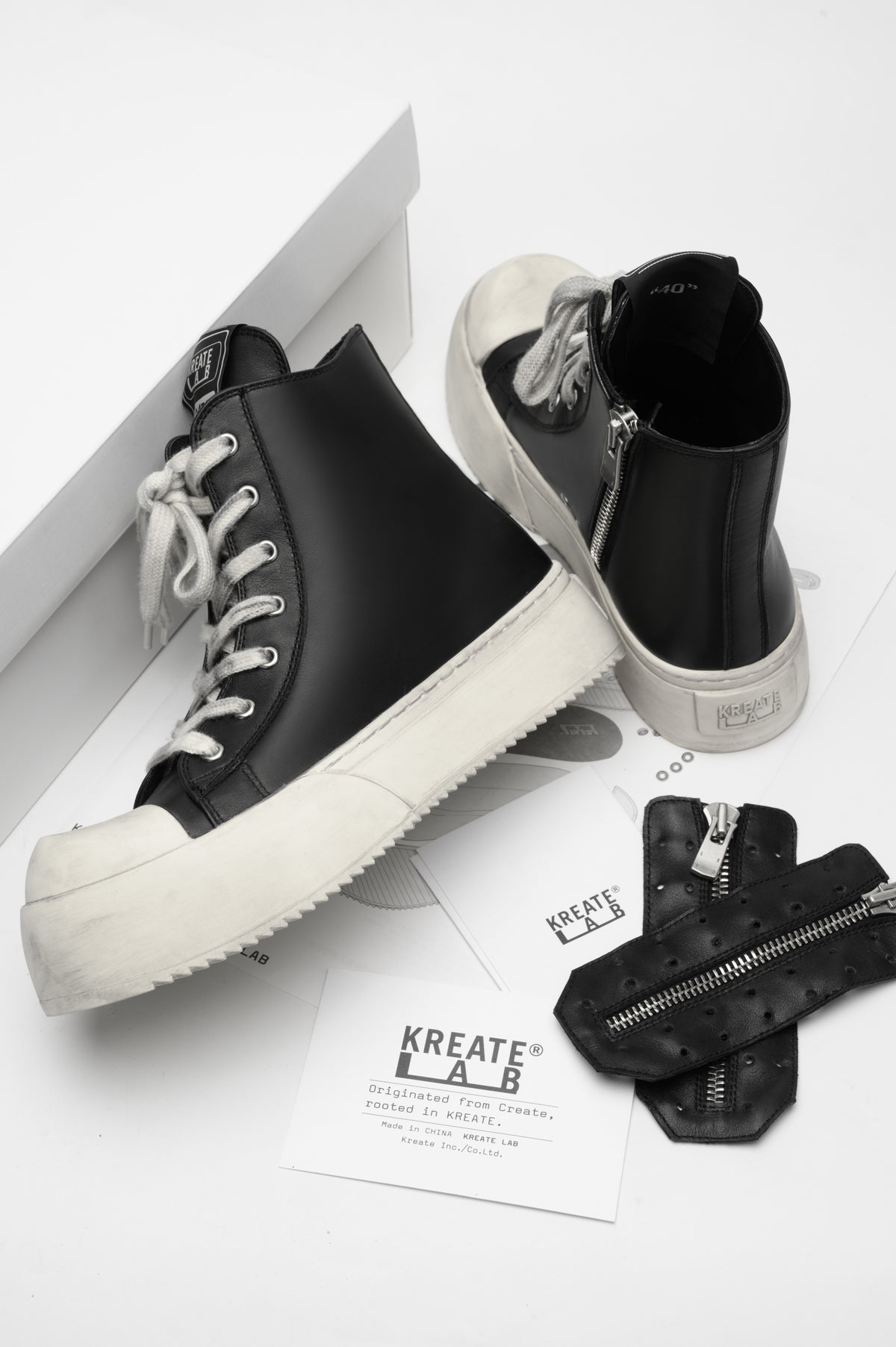 KREATE Jumbo High Leather Sneakers